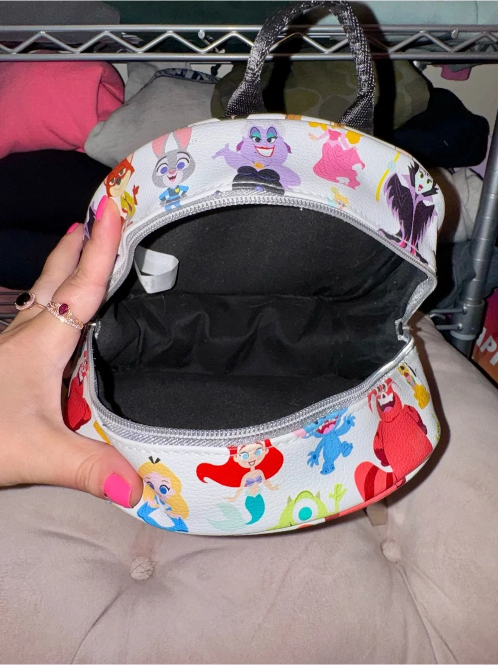 Disney 100Year Anniversary Mini Backpack White / Glitter / MultiColor Loungefly